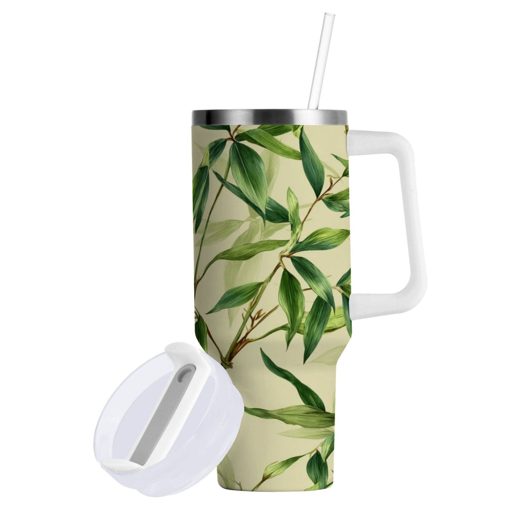 30 oz Insulated Stainless Steel Tumbler Double Wall Stainless Steel Tumbler with 2-Way Drinking Bamboo Pattern - Choice 678