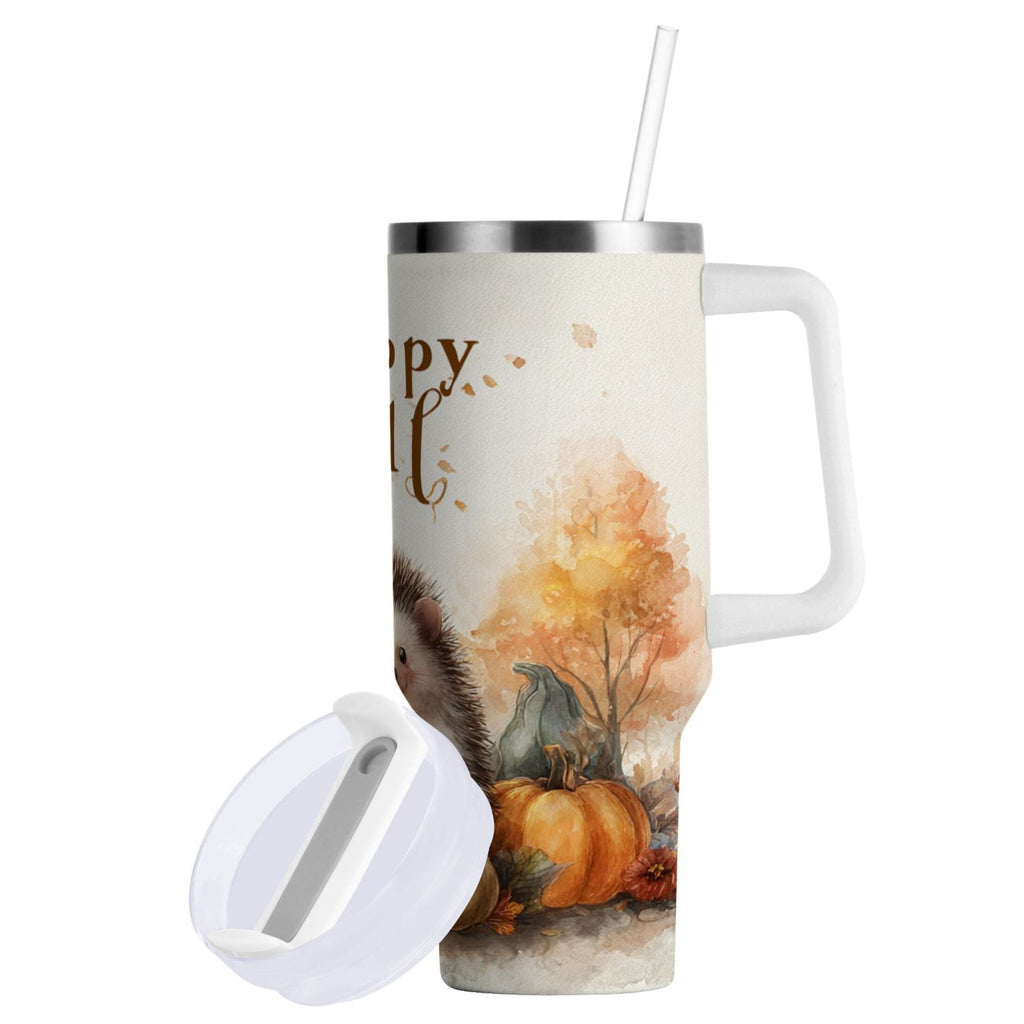 30 oz Insulated Stainless Steel Tumbler Double Wall Stainless Steel Tumbler with 2-Way Drinking Cute Little Hedgehog - Choice 462